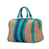 グッチ GGキャンバス ハンドバッグ ショルダーバッグ 2WAY 247205 ベージュ ブルー キャンバス レザー レディース GUCCI 【中古】